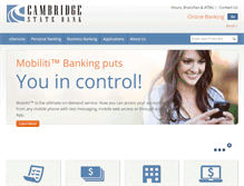 Tablet Screenshot of cambridgestatebank.com